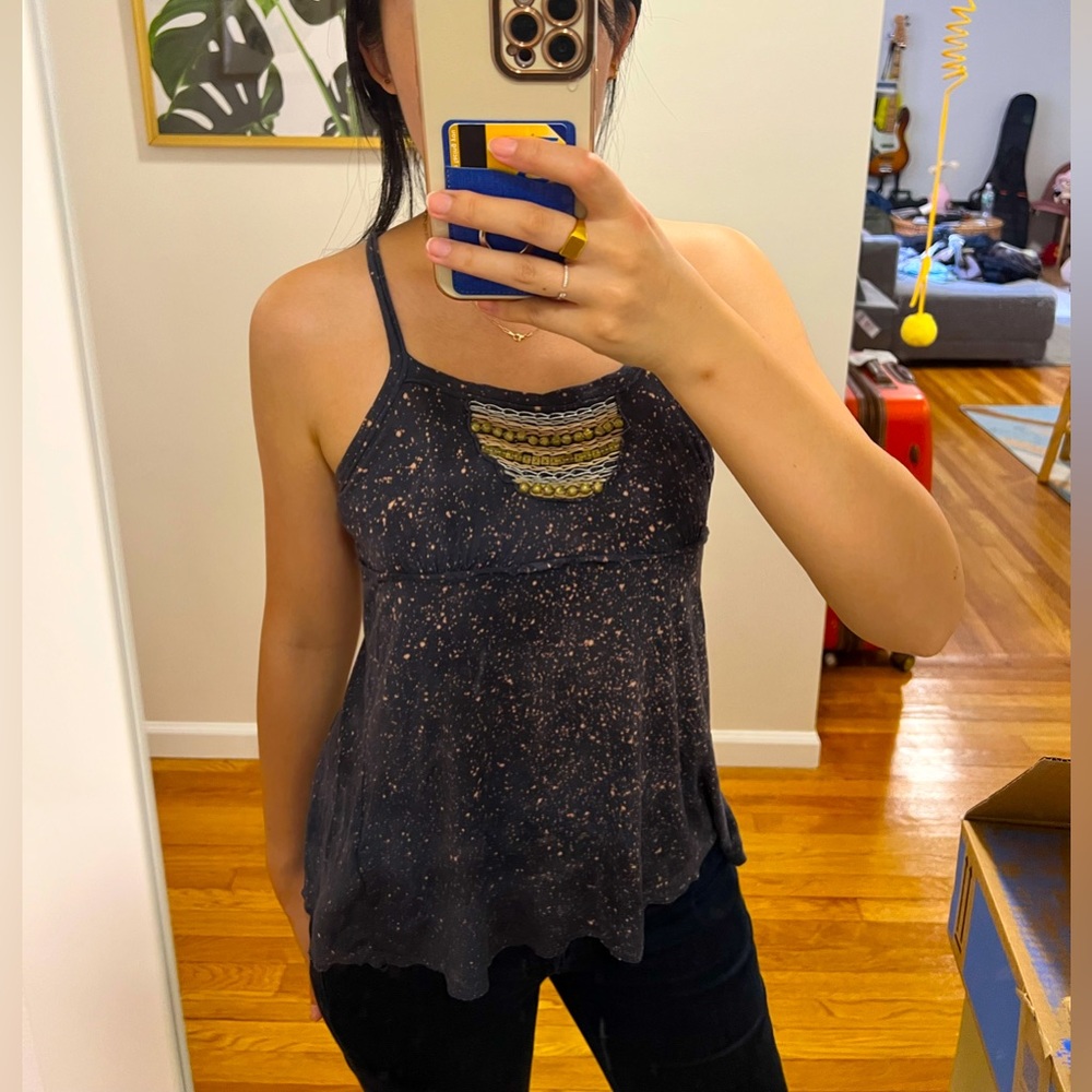 Boho style open back tank top